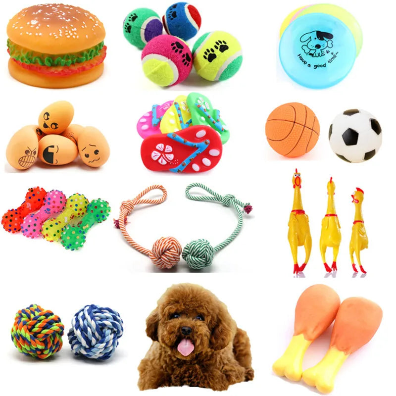 New Pet Toy Rubber Squeak Toys for Dog Chew Bone Slipper Squeaky Ball Dog Toys Tooth Grinding & Training supplies accessories