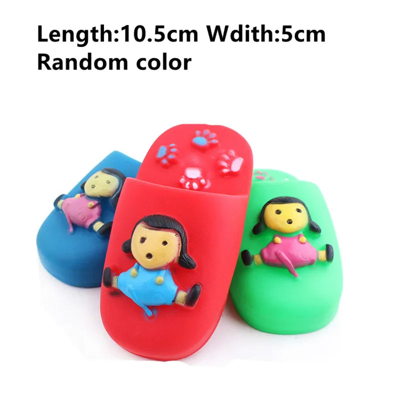 New Pet Toy Rubber Squeak Toys for Dog Chew Bone Slipper Squeaky Ball Dog Toys Tooth Grinding & Training supplies accessories