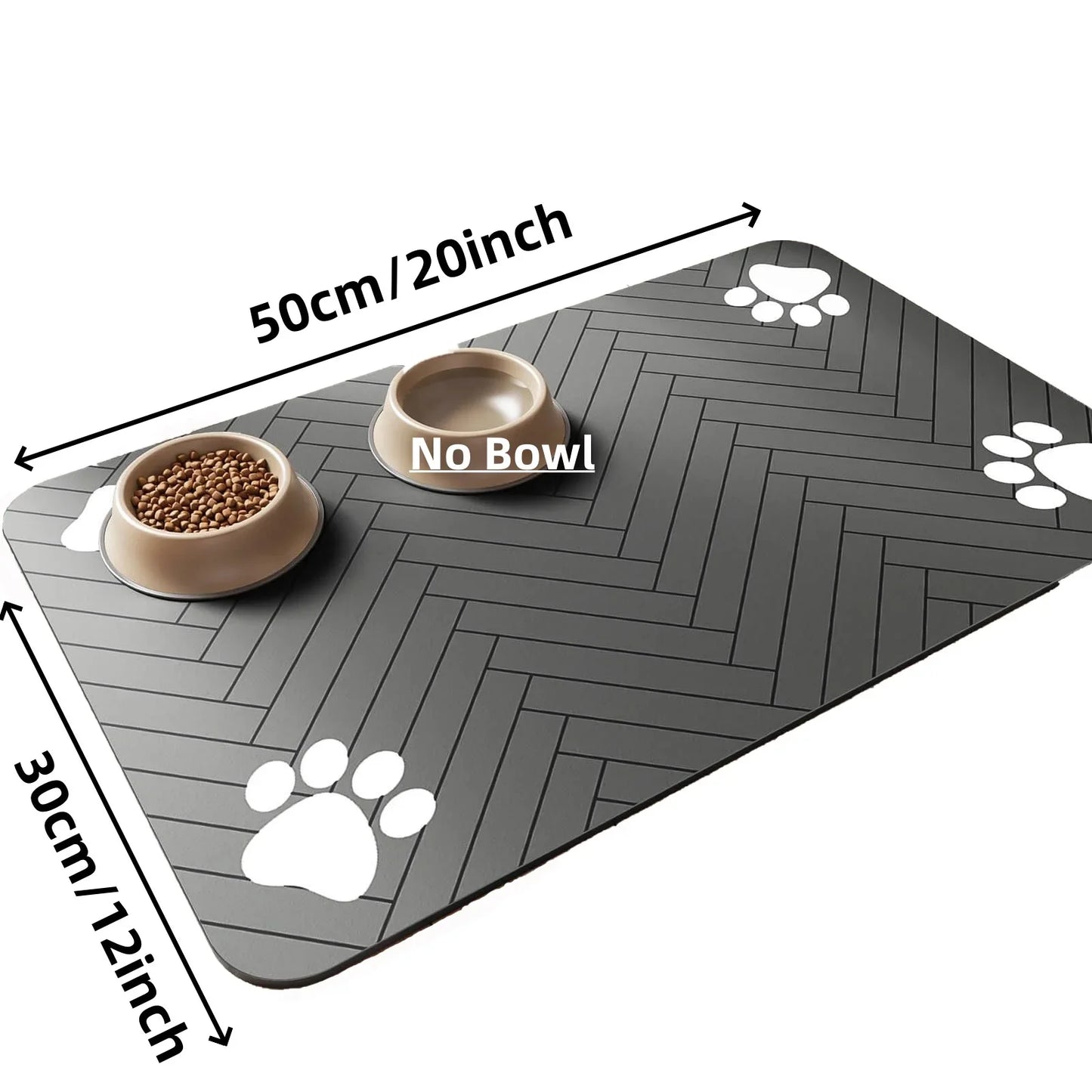Alfombrilla para comer para mascotas - Mantel individual absorbente para comederos y bebederos con base de goma impermeable de secado rápido para perros y gatos