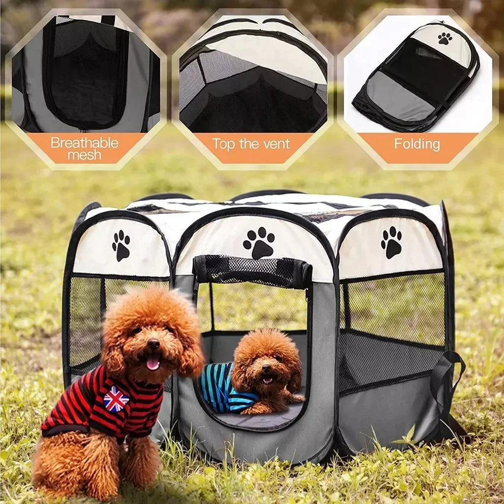 Portable Foldable Outdoor DogTent dog House Portable Folding Travel Pet Tent Cat/Dog Cage Easy Operation Large Cat/Dog Fences