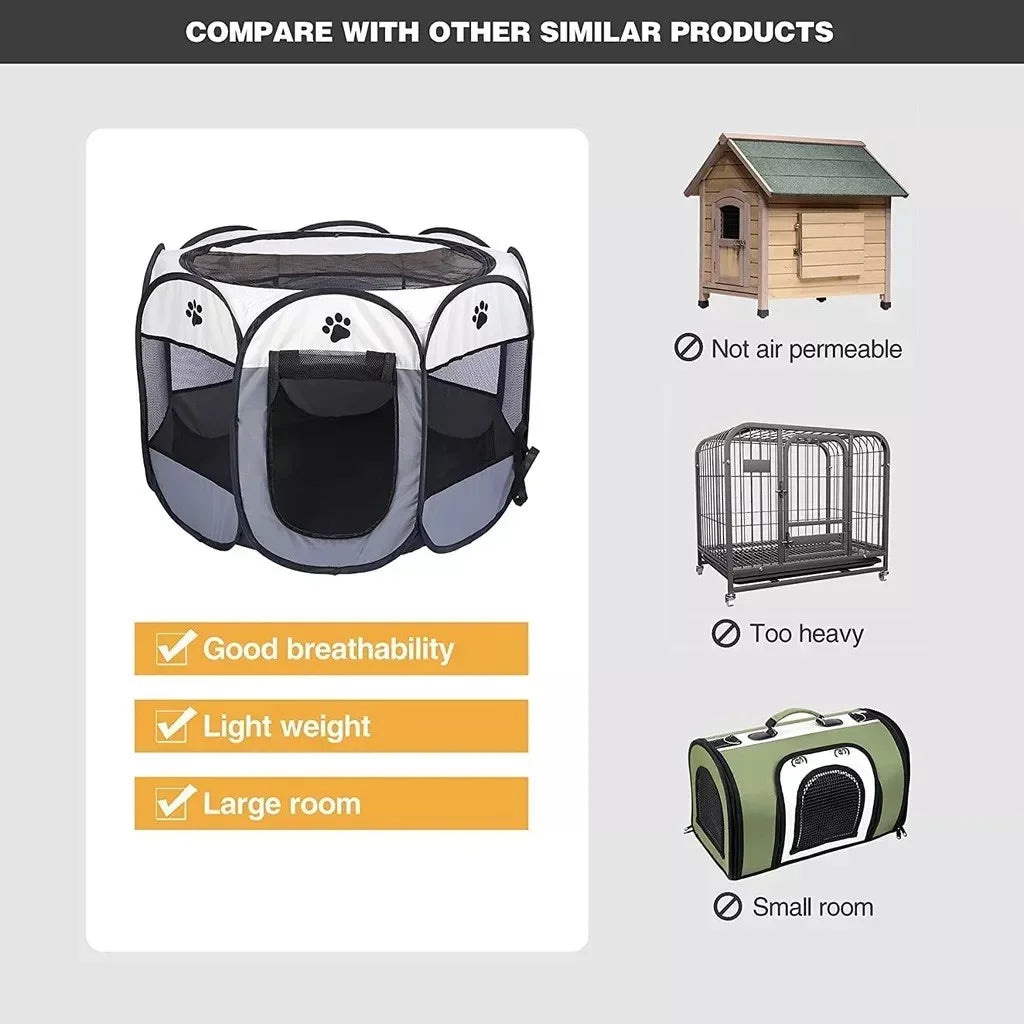 Portable Foldable Outdoor DogTent dog House Portable Folding Travel Pet Tent Cat/Dog Cage Easy Operation Large Cat/Dog Fences
