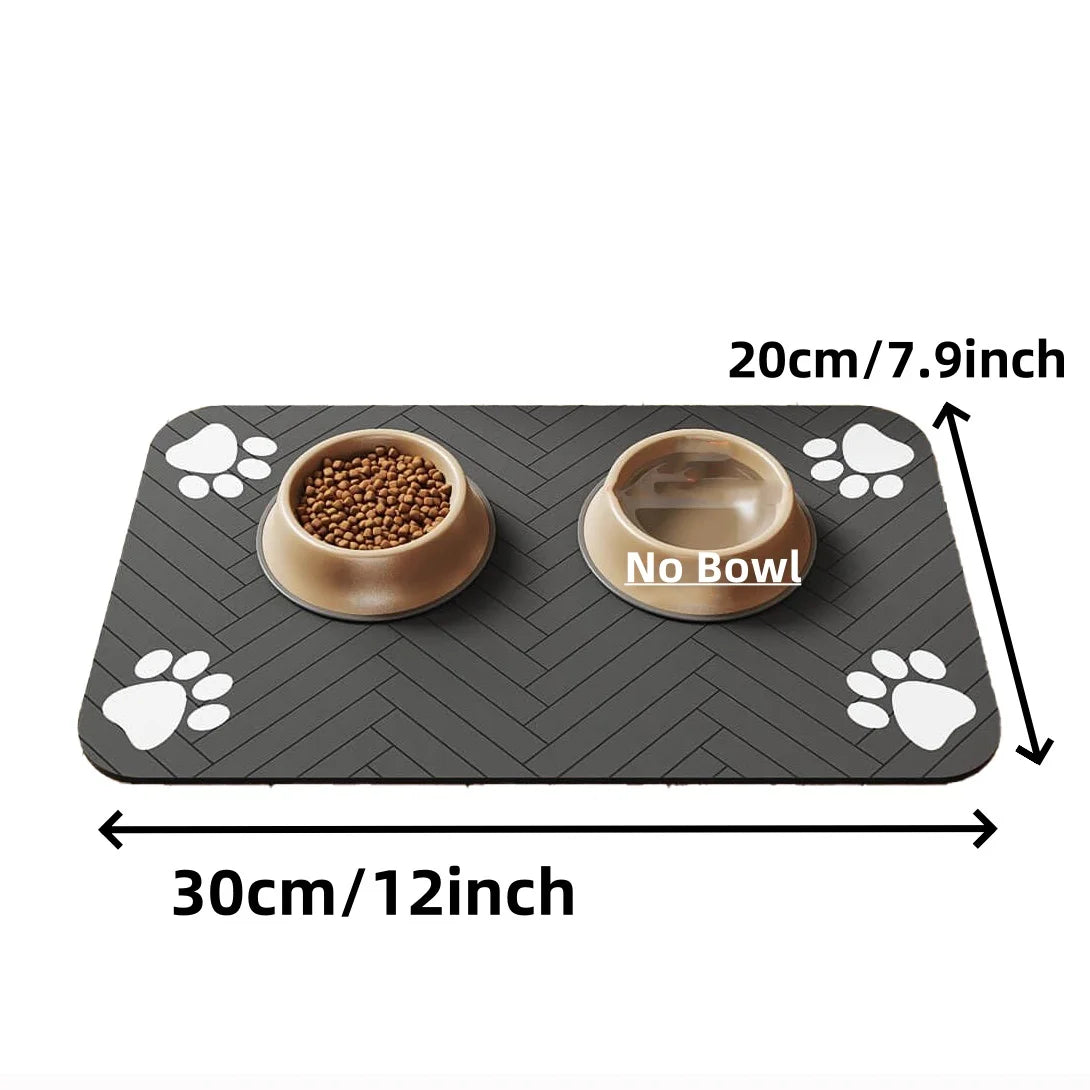 Alfombrilla para comer para mascotas - Mantel individual absorbente para comederos y bebederos con base de goma impermeable de secado rápido para perros y gatos