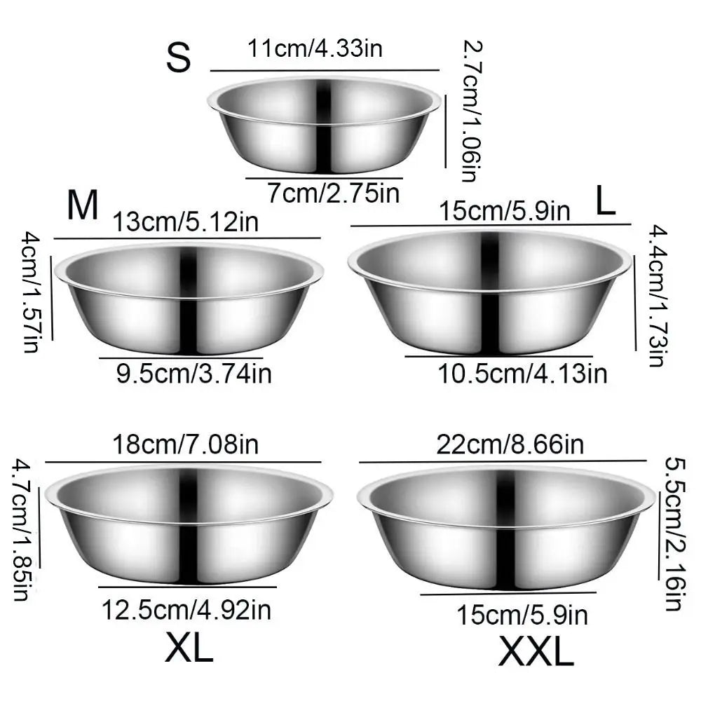 Pet Supplies Large Capacity Dog Bowl Non-rust Stainless Steel Cat Water Feeder Bowls Silver Pet Food Container Kitten